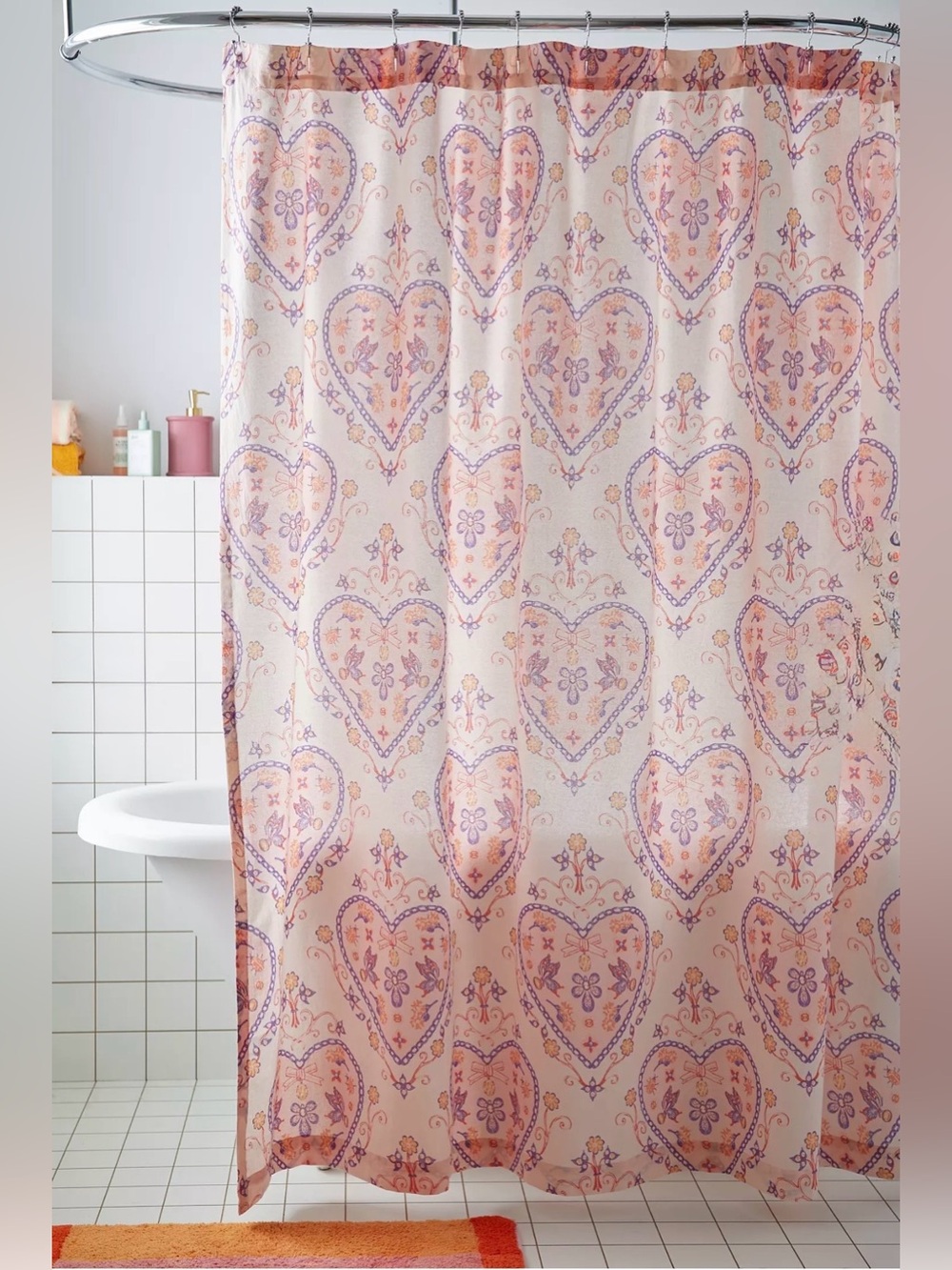 NEW Urban Outfitters Sadie Trinket Shower Curtain, Pink